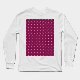 Retro pink polka dots Valentine's burgundy pattern Long Sleeve T-Shirt